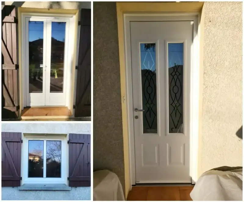 Pose d'une porte, de fenêtres et portes fenêtres alu à Fontet